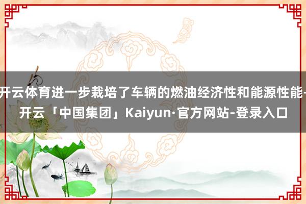开云体育进一步栽培了车辆的燃油经济性和能源性能-开云「中国集团」Kaiyun·官方网站-登录入口