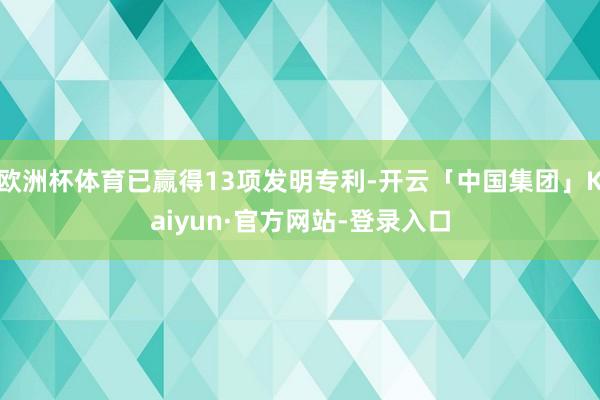 欧洲杯体育已赢得13项发明专利-开云「中国集团」Kaiyun·官方网站-登录入口