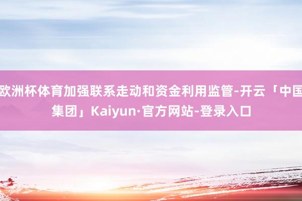 欧洲杯体育加强联系走动和资金利用监管-开云「中国集团」Kaiyun·官方网站-登录入口