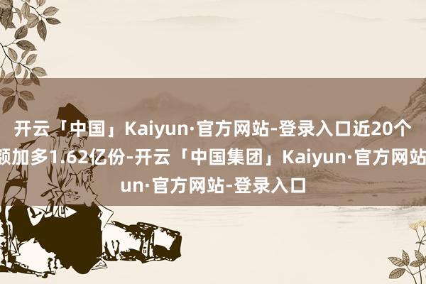 开云「中国」Kaiyun·官方网站-登录入口近20个往来日份额加多1.62亿份-开云「中国集团」Kaiyun·官方网站-登录入口