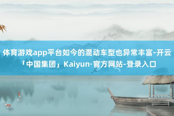 体育游戏app平台如今的混动车型也异常丰富-开云「中国集团」Kaiyun·官方网站-登录入口