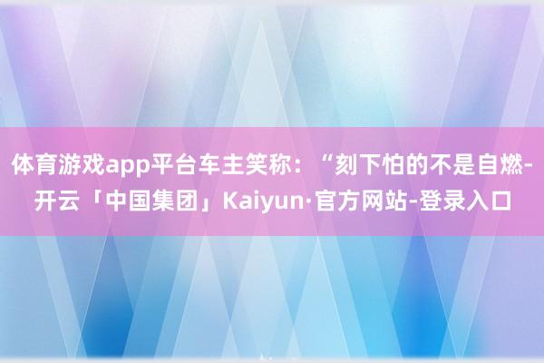 体育游戏app平台车主笑称：“刻下怕的不是自燃-开云「中国集团」Kaiyun·官方网站-登录入口