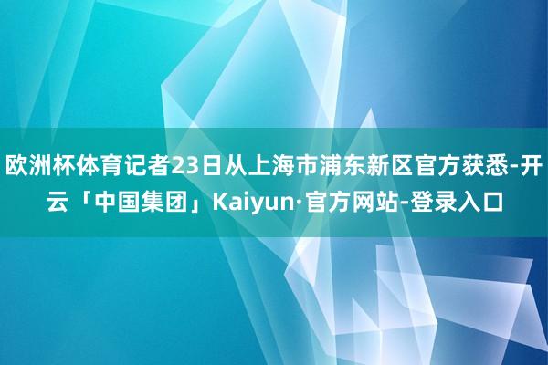 欧洲杯体育记者23日从上海市浦东新区官方获悉-开云「中国集团」Kaiyun·官方网站-登录入口