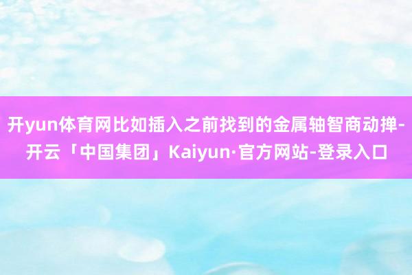 开yun体育网比如插入之前找到的金属轴智商动掸-开云「中国集团」Kaiyun·官方网站-登录入口