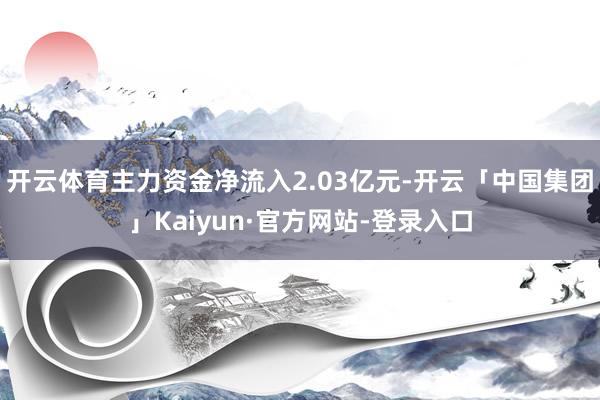 开云体育主力资金净流入2.03亿元-开云「中国集团」Kaiyun·官方网站-登录入口